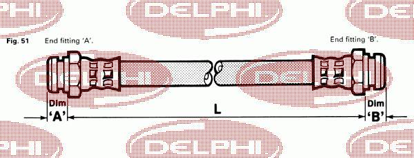 LH0068 Delphi шланг гальмівний задній