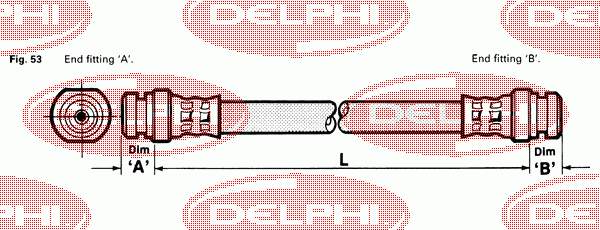 Шланг гальмівний задній LH2258 Delphi