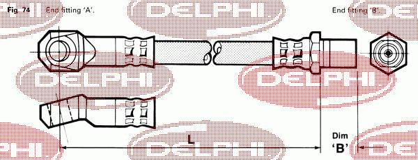 LH0230 Delphi шланг гальмівний передній