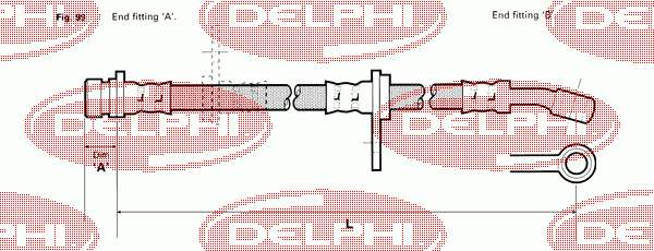 LH3239 Delphi шланг гальмівний передній