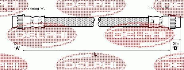 LH2800 Delphi шланг гальмівний задній