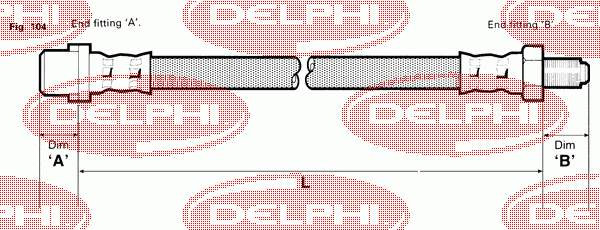 LH6062 Delphi шланг гальмівний передній