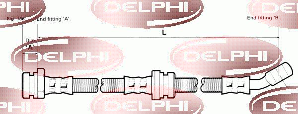 Шланг гальмівний передній LH6061 Delphi