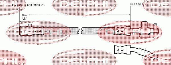 LH0407 Delphi шланг гальмівний задній, правий