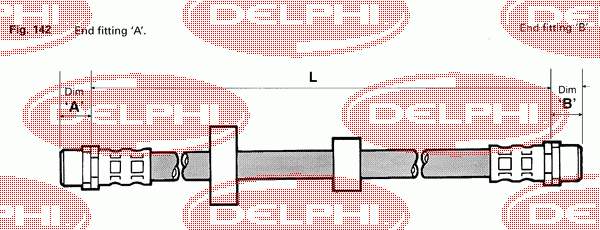 LH0207 Delphi шланг гальмівний передній