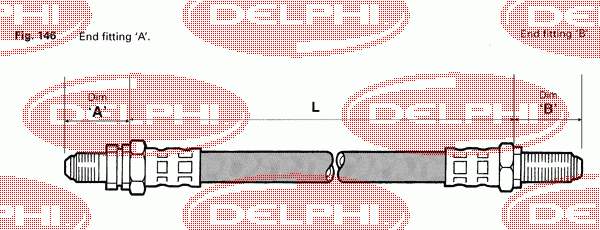 Шланг гальмівний задній LH0247 Delphi