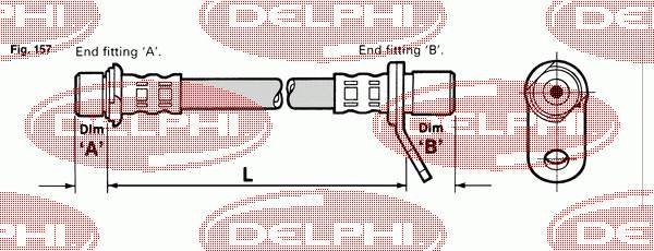 Шланг гальмівний передній, лівий LH0478 Delphi