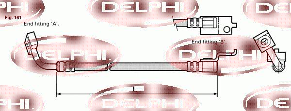 LH0421 Delphi шланг гальмівний передній, лівий