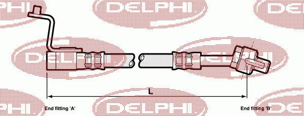 Шланг гальмівний передній, правий LH6029 Delphi