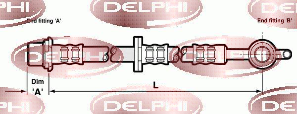 Шланг гальмівний передній, правий Delphi LH6086 ціна, від 16.35 USD