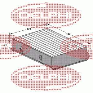 Фільтр повітряний обігрівача Delphi TSP0325022 ціна, від 13.13 USD