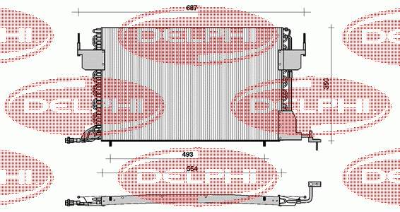 TSP0225021 Delphi радіатор кондиціонера