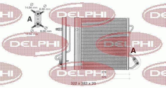 Купити TSP0225320 Delphi Радіатор системи охолодження кондиціонера
