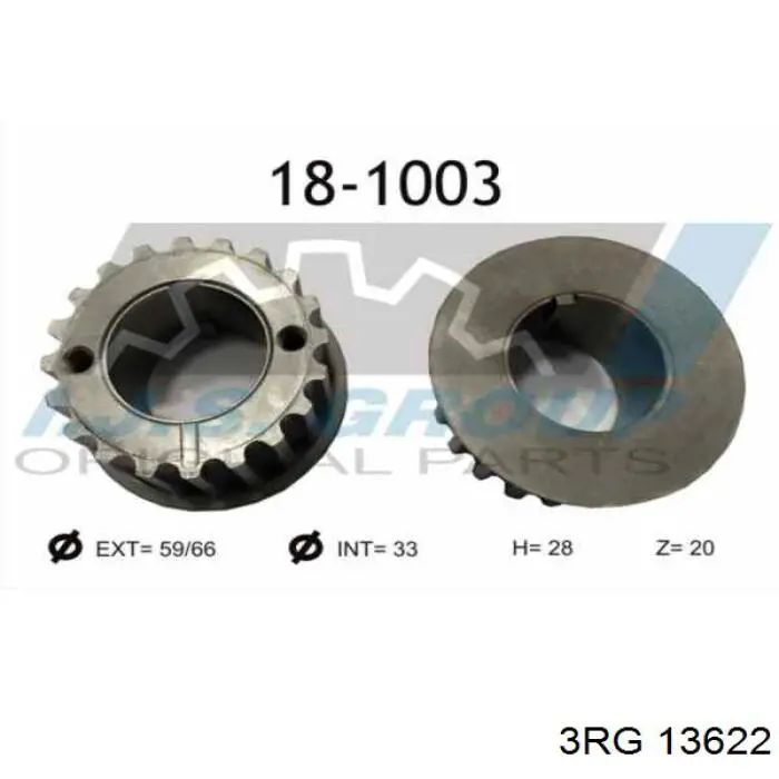 Зірочка приводу коленвала двигуна 3RG 13622 ціна, від 11.44 USD