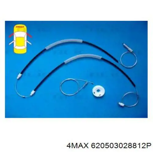 620503028812P 4max Ремкомплект механізму склопідіймача передніх дверей