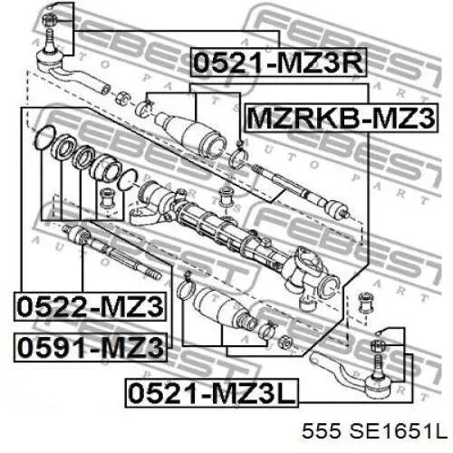 Купити SE1651L 555 Рульовий наконечник