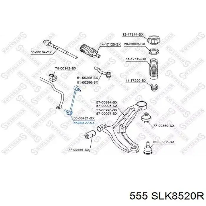 Стійка стабілізатора переднього, права SLK8520R 555