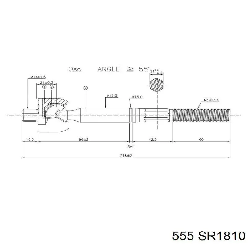Тяга рульова поперечна 555 SR1810 ціна, від 15.55 USD