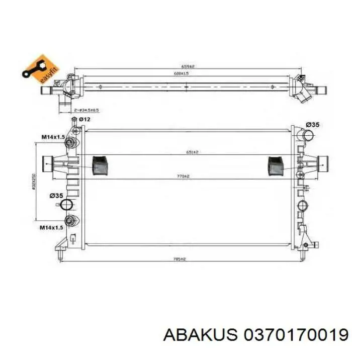 Радіатор основний Tempest TP15632461 ціна, від 49.46 USD