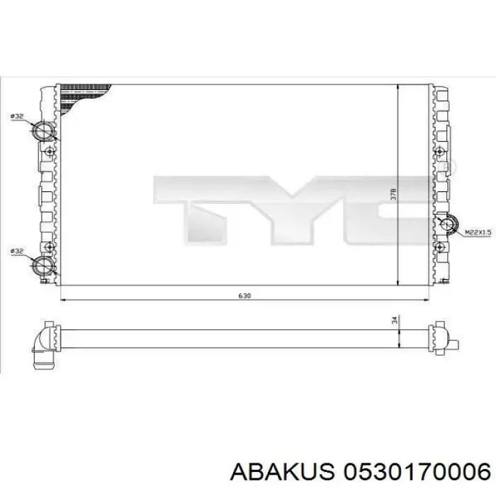 Радіатор 953808B5 Polcar