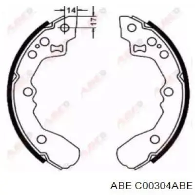 Купити C00304ABE ABE Колодки гальмові задні, барабанні