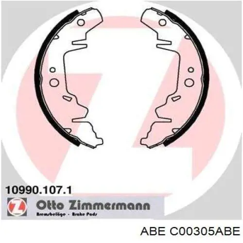 C00305ABE ABE Колодки гальмівні задні, барабанні