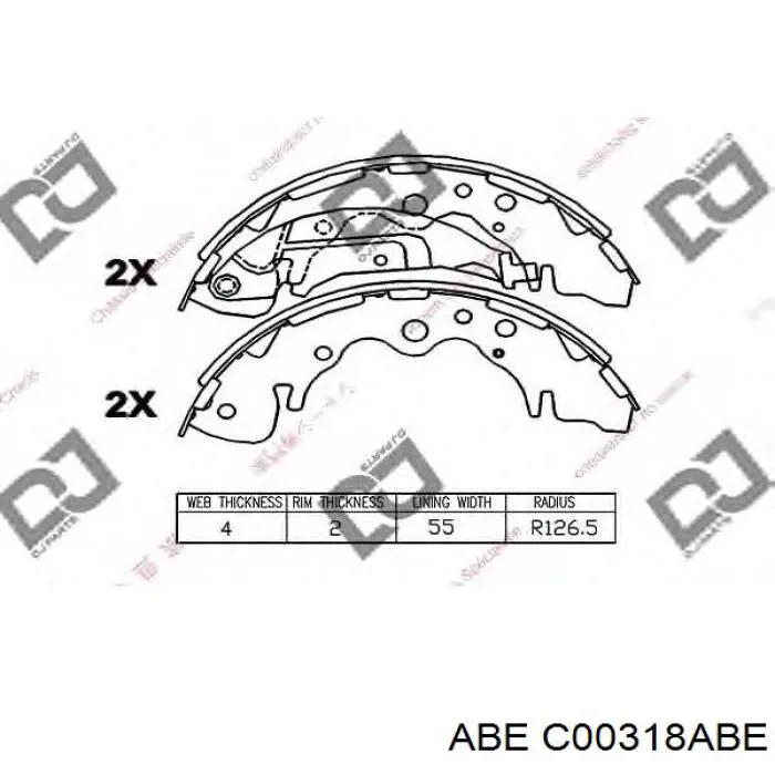 Гальма робочі задні ножні і гальмівні барабани ABE C00318ABE