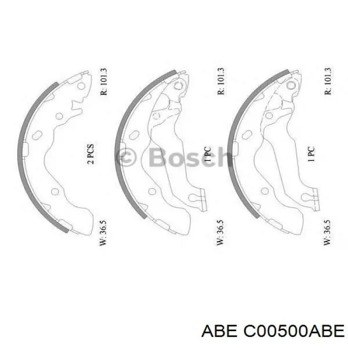 Колодки гальмові задні, барабанні C00500ABE ABE
