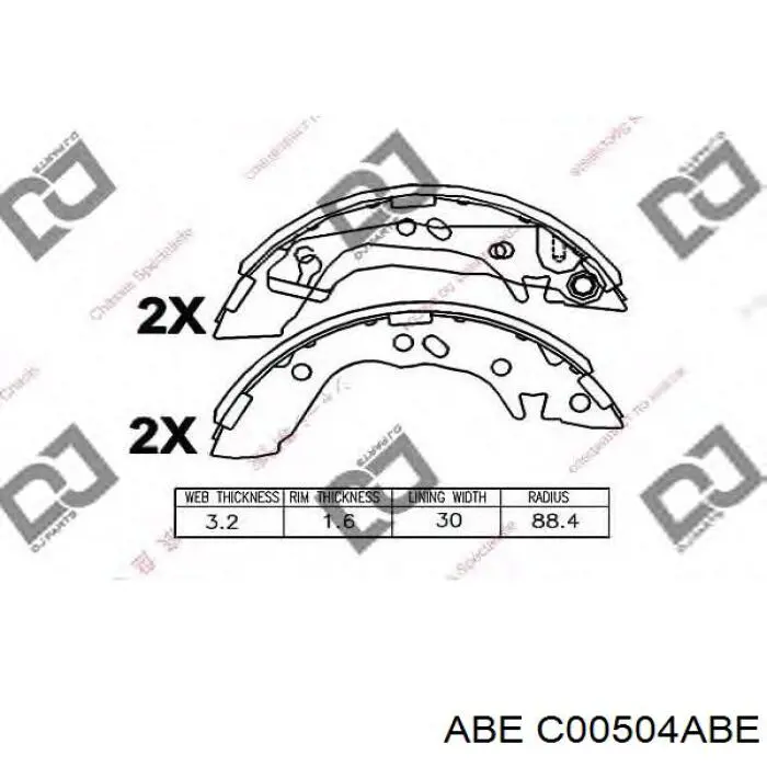 Колодки гальмові задні, барабанні ABE C00504ABE ціна, від 16.58 USD