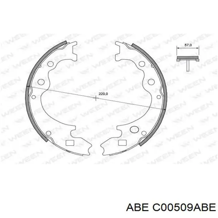 Гальма робочі задні ножні і гальмівні барабани ABE C00509ABE