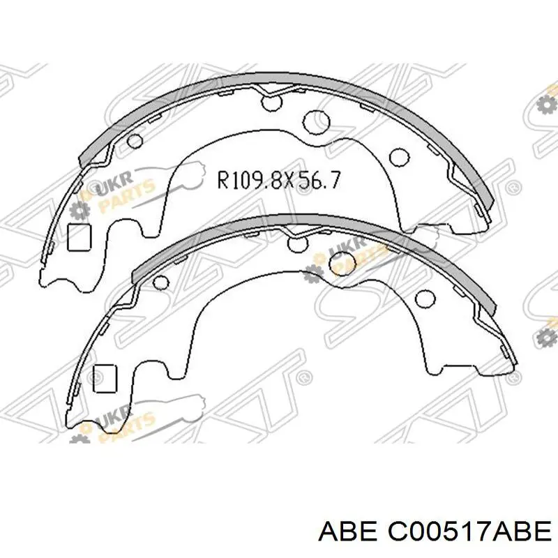 Купити C00517ABE ABE Колодки гальмові задні, барабанні