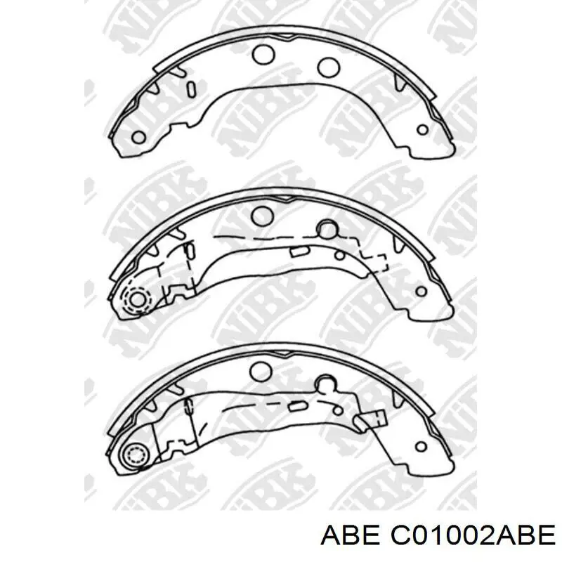 C01002ABE ABE Колодки гальмівні задні, барабанні