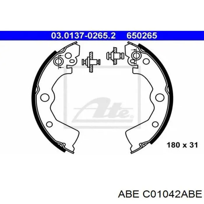 Колодки гальмові задні, барабанні C01042ABE ABE