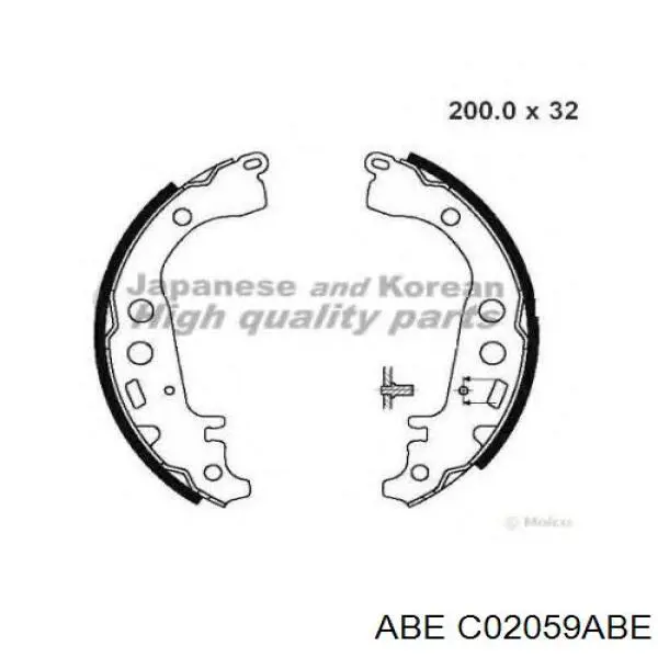 Купити C02059ABE ABE Колодки гальмові задні, барабанні