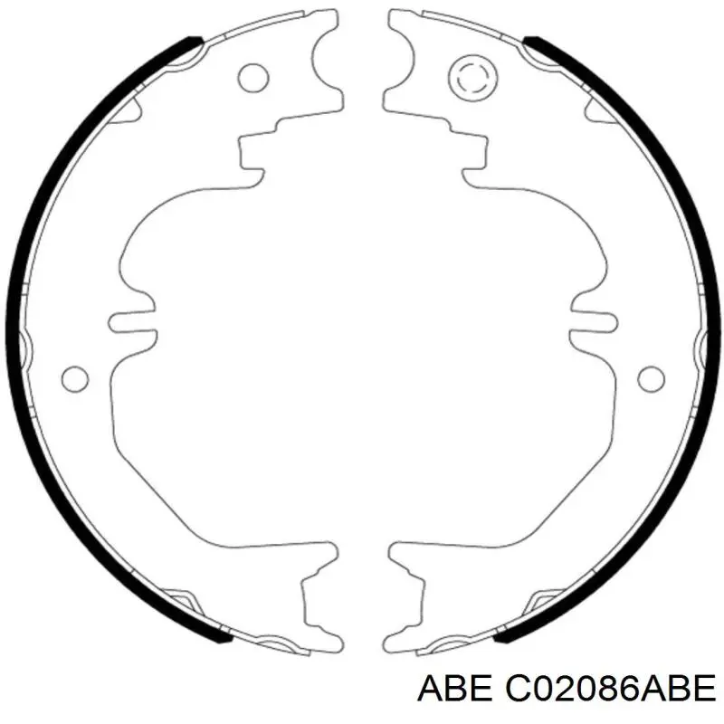C02086ABE ABE колодки ручника/стоянкового гальма