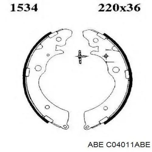 Колодки гальмові задні, барабанні C04011ABE ABE