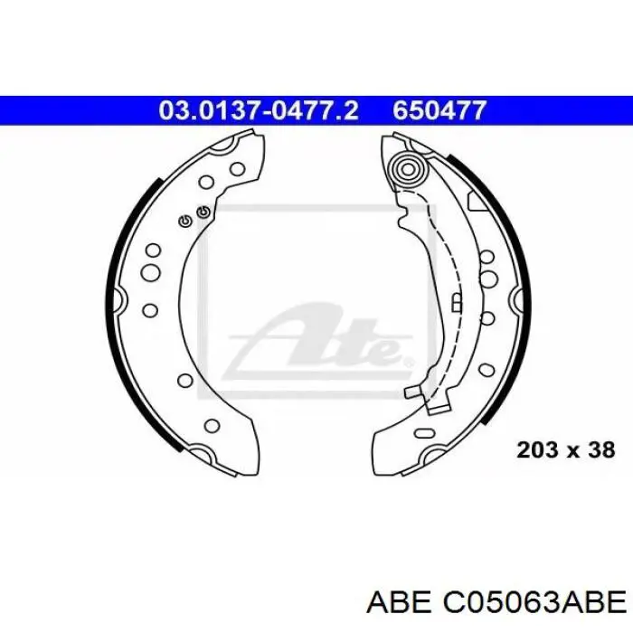 Купити C05063ABE ABE Колодки гальмові задні, барабанні