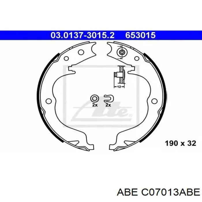 Купити C07013ABE ABE Гальмівні колодки гальма стоянки