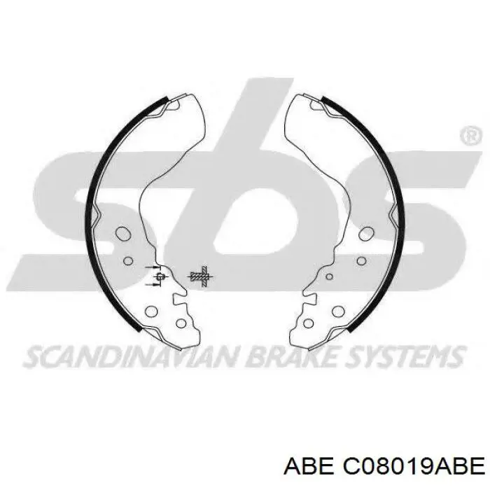 Колодки гальмові задні, барабанні C08019ABE ABE