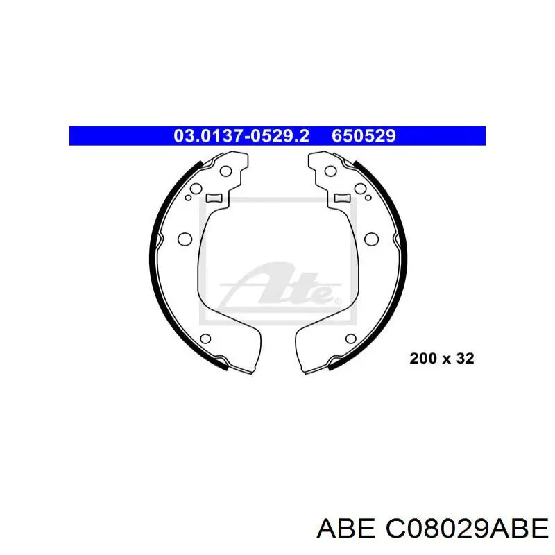 Колодки гальмові задні, барабанні ABE C08029ABE ціна, від 15.21 USD