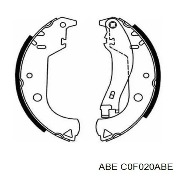 C0F020ABE ABE колодки гальмові задні, барабанні