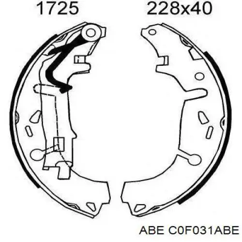 Колодки гальмові задні, барабанні C0F031ABE ABE