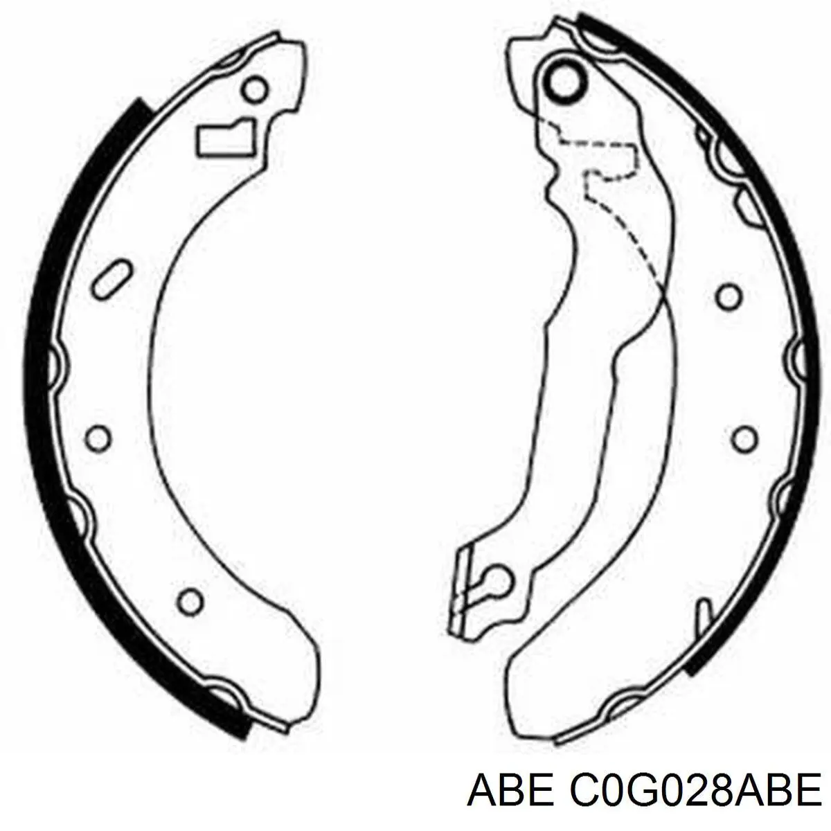 C0G028ABE ABE колодки гальмові задні, барабанні