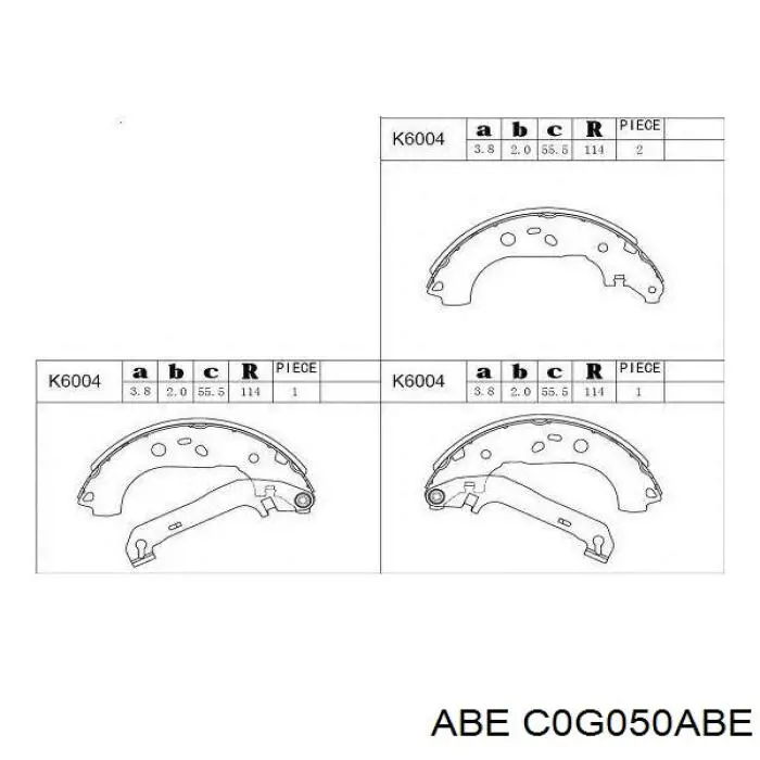 Колодки гальмові задні, барабанні C0G050ABE ABE