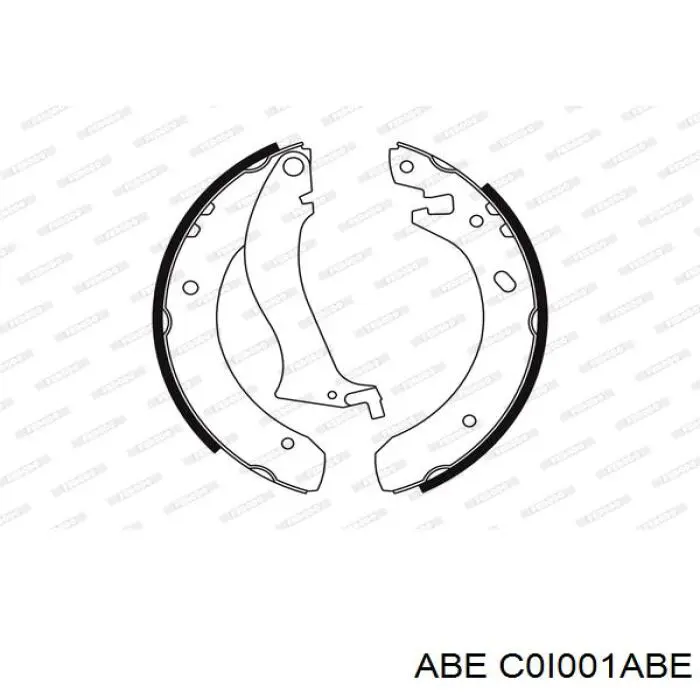 C0I001ABE ABE Колодки гальмівні задні, барабанні