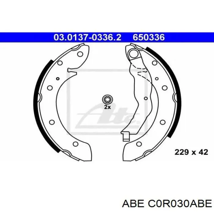 Купити C0R030ABE ABE Колодки гальмові задні, барабанні