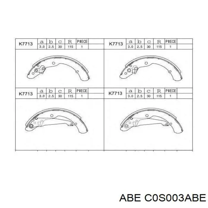 Колодки гальмові задні, барабанні C0S003ABE ABE