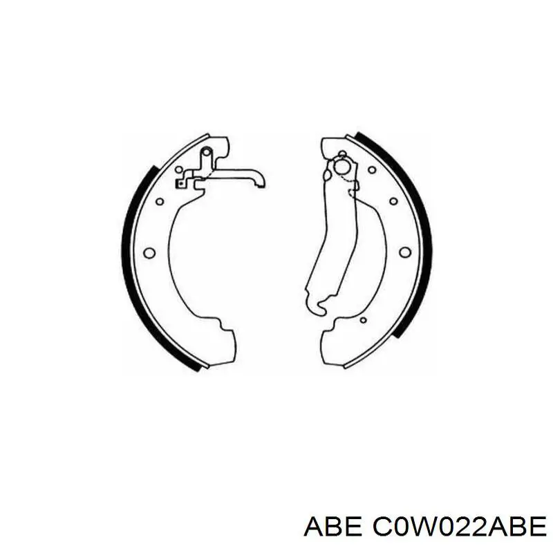 C0W022ABE ABE колодки гальмові задні, барабанні