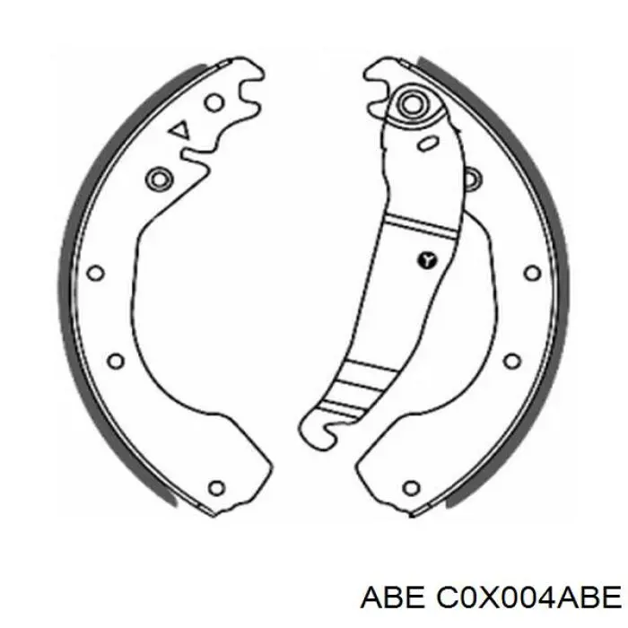 C0X004ABE ABE колодки гальмові задні, барабанні
