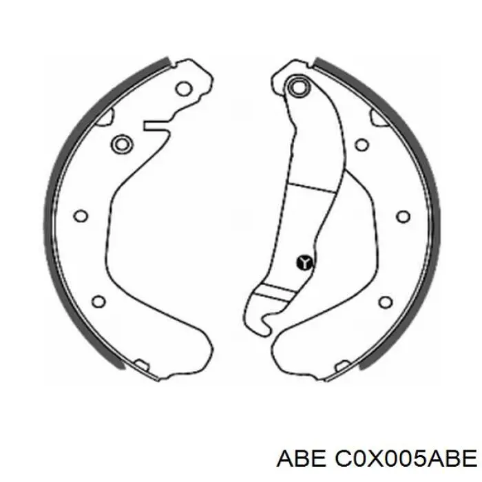 C0X005ABE ABE колодки гальмові задні, барабанні